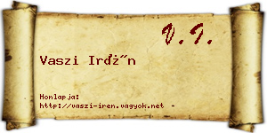 Vaszi Irén névjegykártya